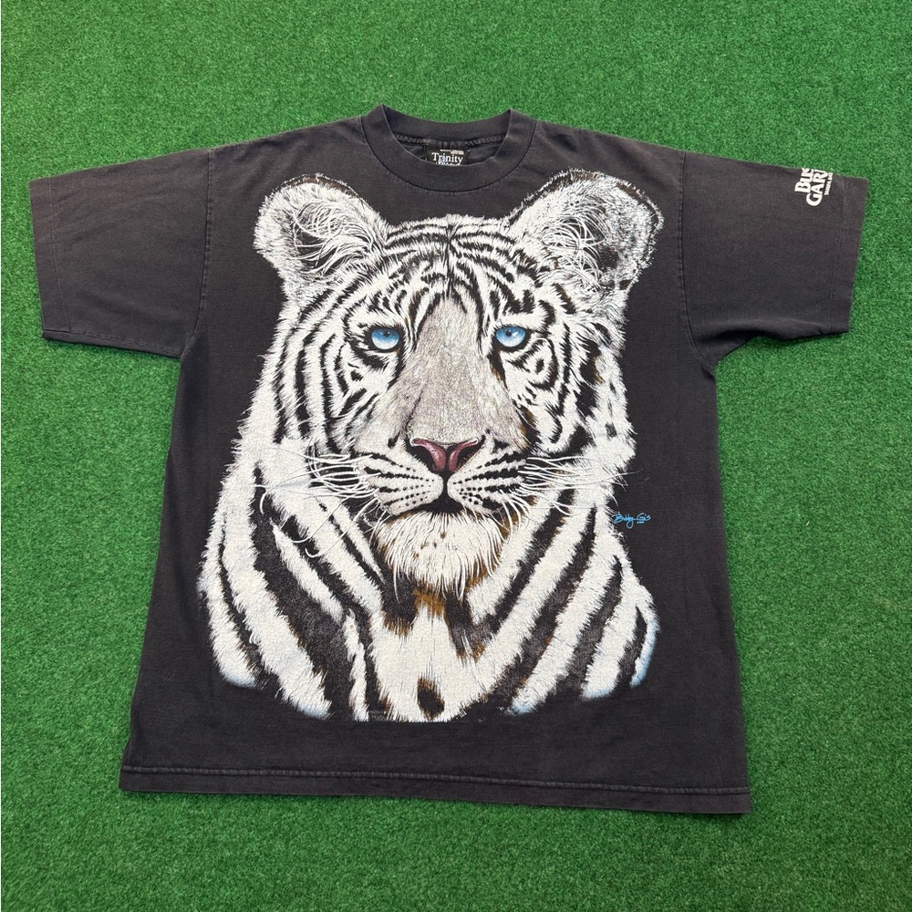 Siberian Tiger Vintage T Shirt 90s Busch Garden AOP RARE Extinction Forever XL
